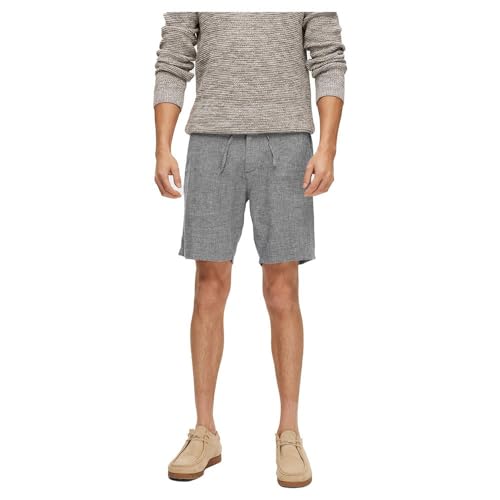 SELECTED HOMME Herren Slhregular-brody Linen Shorts Noos, Sky Captain/Detail:mixed W. Oatmeal, XXL von SELECTED HOMME