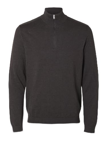 Selected Homme Herren Slhberg Half Zip Cardigan Noos Strickpullover, Chocolate Torte, M EU von SELETED HOMME