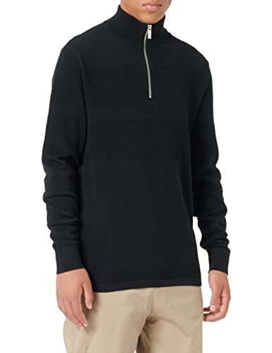 SELECTED HOMME Herren Slhmaine Knit Half Zip W Noos Pullover, Schwarz, L EU von SELECTED HOMME