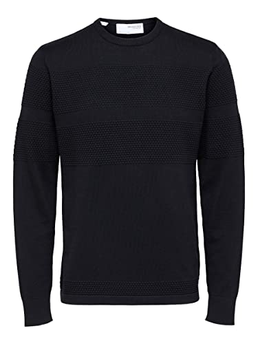 SELECTED HOMME Herren Slhmaine Knit Crew Neck W Noos Pullover, Schwarz, L EU von SELECTED HOMME