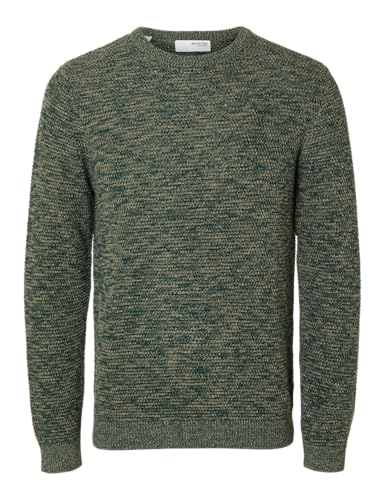 SELECTED HOMME Herren Slhvince Knit Bubble Crew Neck Noos Pullover, Rain Forest, L EU von SELECTED HOMME