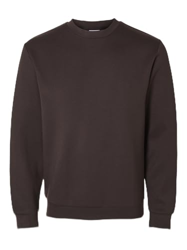SELETED HOMME Herren SLHEMANUEL Soft Crew Neck Sweat NOOS Sweatshirt, Chocolate Torte, XL von SELECTED HOMME