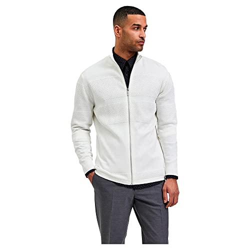 SELECTED HOMME Men's SLHMAINE LS Knit Cardigan W NOOS Strickjacke, Egret, L von SELECTED HOMME
