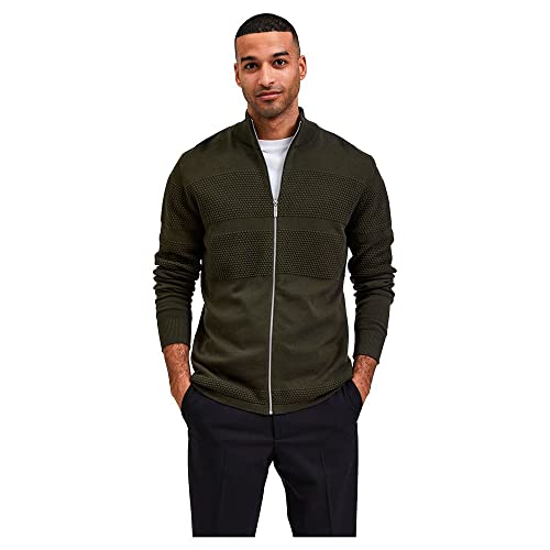 SELECTED HOMME Men's SLHMAINE LS Knit Cardigan W NOOS Strickjacke, Forest Night, L von SELECTED HOMME