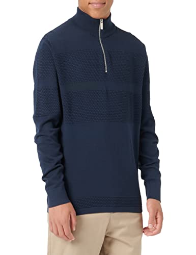 SELECTED HOMME Men's SLHMAINE LS Knit Half Zip W NOOS Pullover, Dark Sapphire, S von SELECTED HOMME