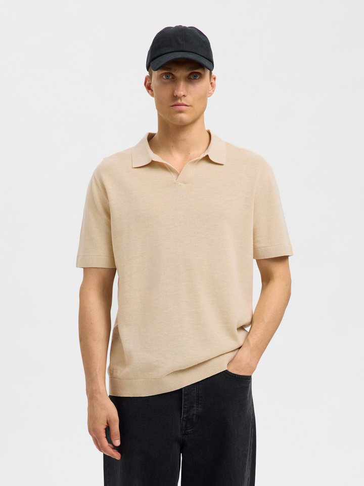 Selected Poloshirt SLHMATTIS SS KNIT SUN OPEN POLO NOOS von Selected
