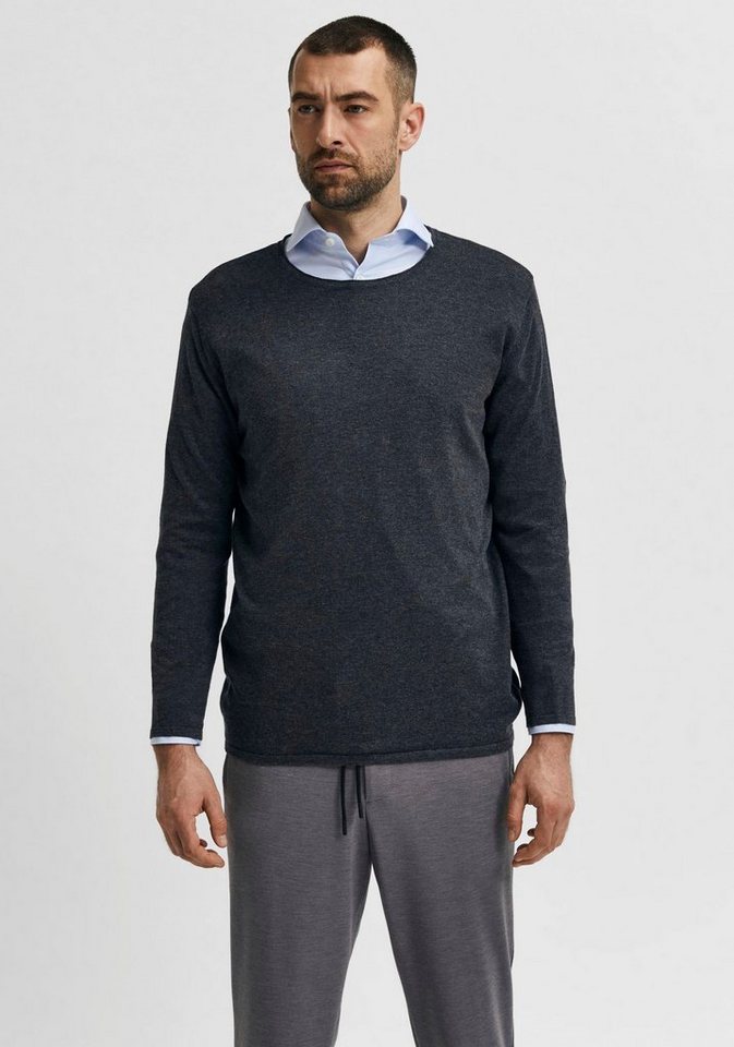 Selected Rundhalspullover SLHROME LS KNIT CREW NECK NOOS von Selected