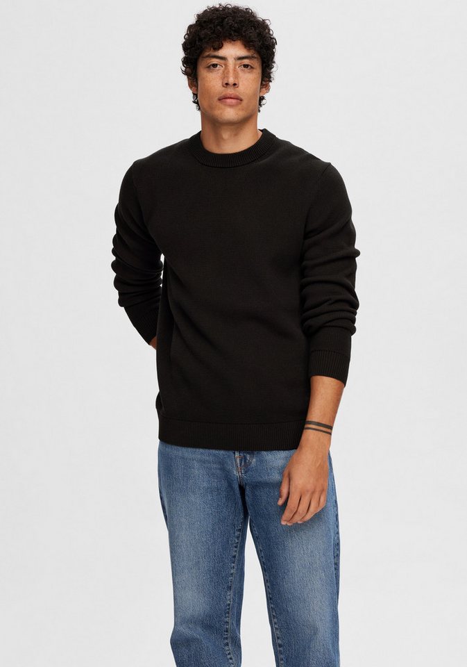 SELECTED HOMME Rundhalspullover SLHDANE LS KNIT STRUCTURE CREW NECK NOOS von SELECTED HOMME