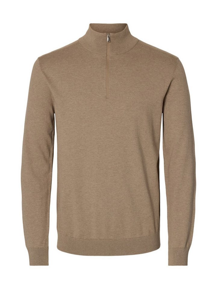 SELECTED HOMME Strickpullover SLHBERG LS HALF ZIP mit 100% Baumwolle von SELECTED HOMME