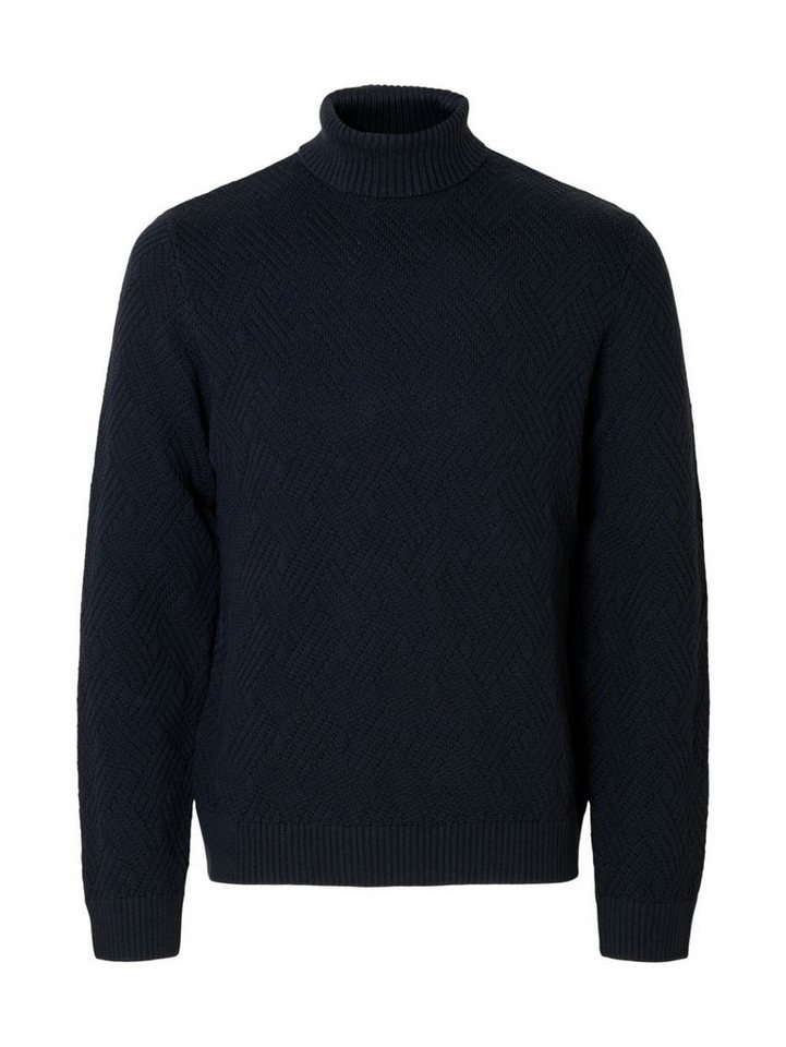 SELECTED HOMME Strickpullover SLHTREVOR LS KNIT STRUCTURE ROLL NECK aus Baumwolle von SELECTED HOMME