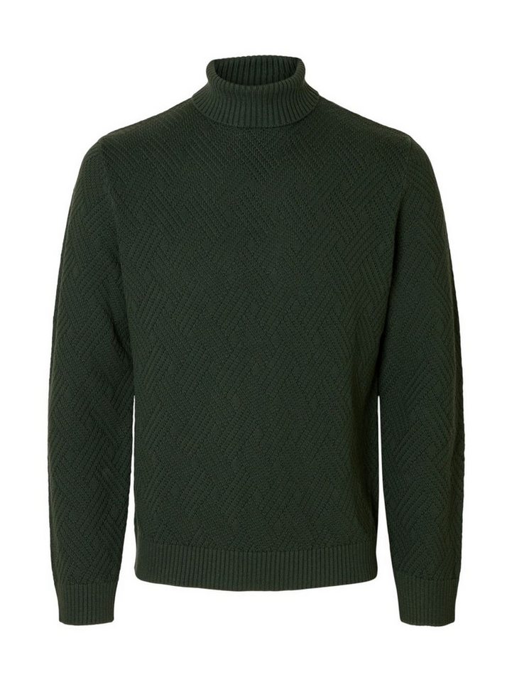 SELECTED HOMME Strickpullover SLHTREVOR LS KNIT STRUCTURE ROLL NECK aus Baumwolle von SELECTED HOMME