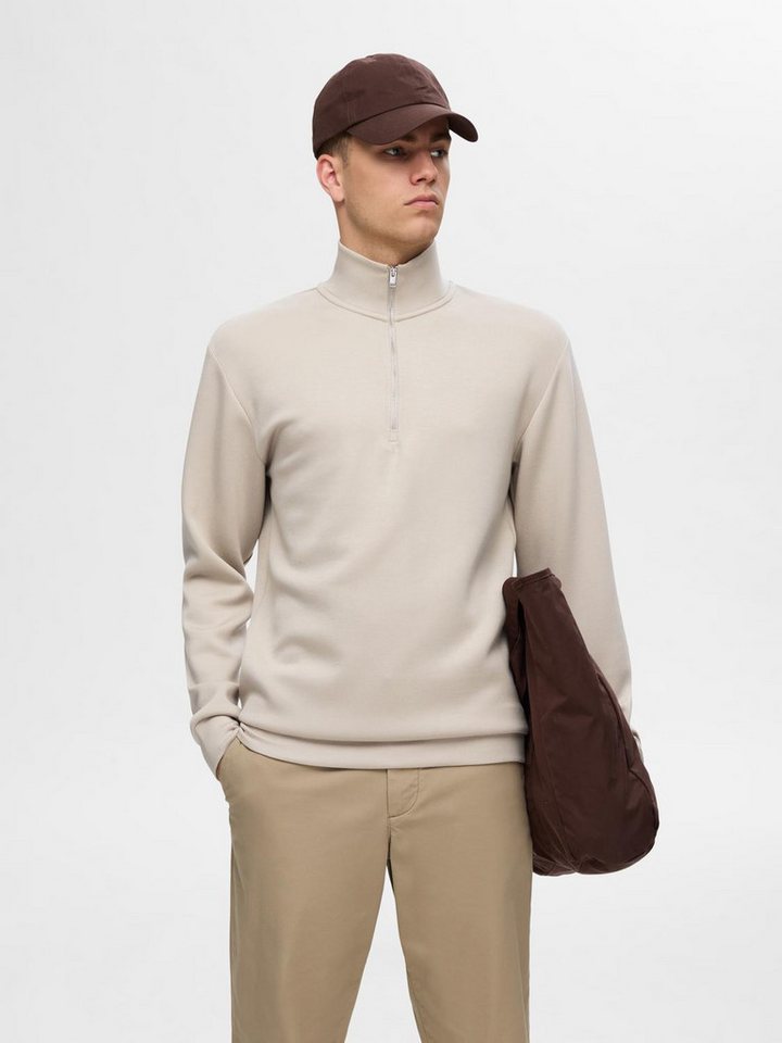 Selected Sweatshirt SLHEMANUEL SOFT ZIP HIGH NECK SWEAT NOOS von Selected