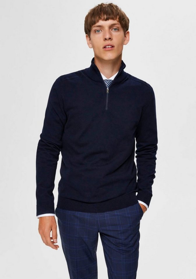 Selected Troyer SLHBERG HALF ZIP CARDIGAN NOOS Baumwolle, regular fit von Selected