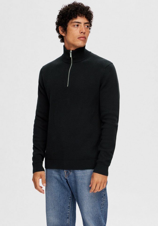 SELECTED HOMME Troyer SLHDANE LS KNIT STRUCTURE HALF ZIP NOOS von SELECTED HOMME