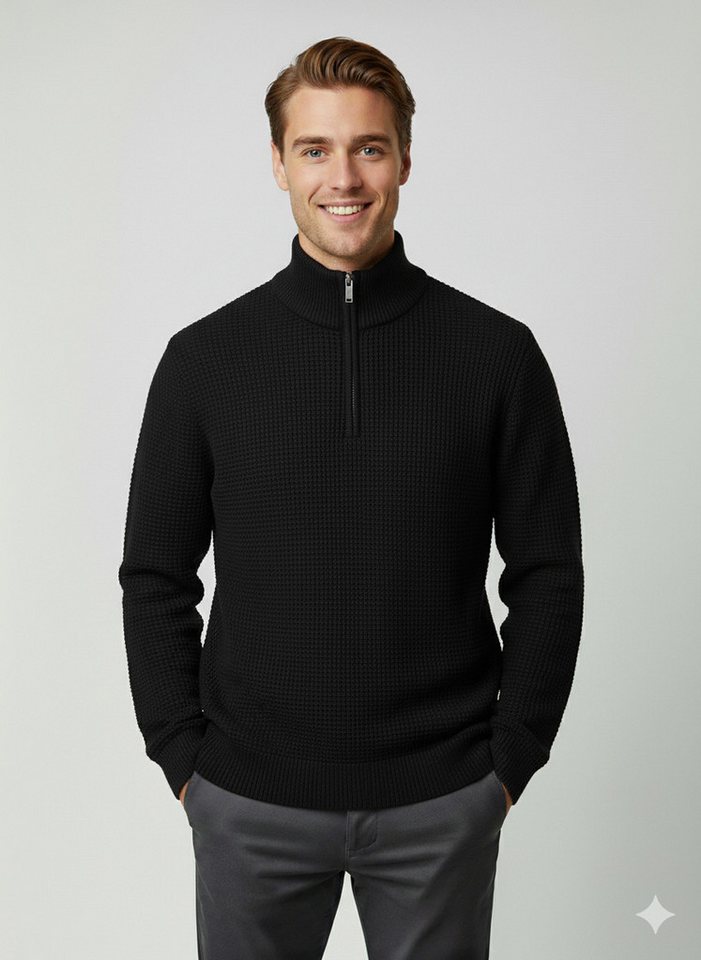 Selected Troyer SLHTHEO LS KNIT STRUCTURE HALF ZIP D von Selected