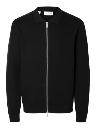 SELETED HOMME Herren SLHDANE LS Knit Structure Cardigan NOOS Strickjacke, Black, Medium von SELETED HOMME