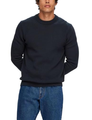 SELETED HOMME Herren SLHDANE LS Knit Structure Crew Neck NOOS Strickpullover, Sky Captain, X-Large von SELETED HOMME