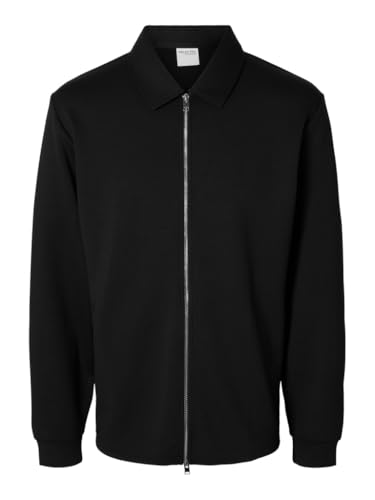 SELETED HOMME Herren SLHEMANUEL Soft Full Zip Sweat NOOS Swetahsirt-Jacke, Black, M von SELETED HOMME