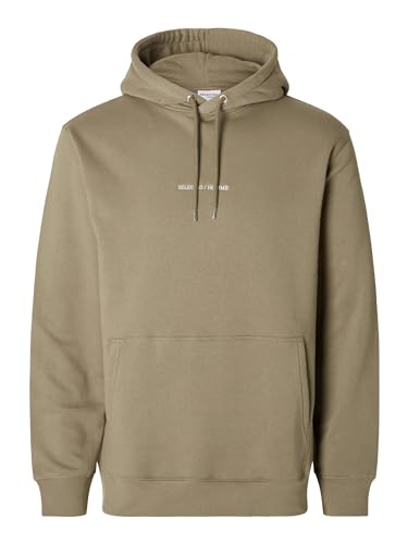 SELETED HOMME Herren SLHHANKIE Logo Hood Sweat NOOS Kapuzenpullover, Vetiver, M von SELETED HOMME