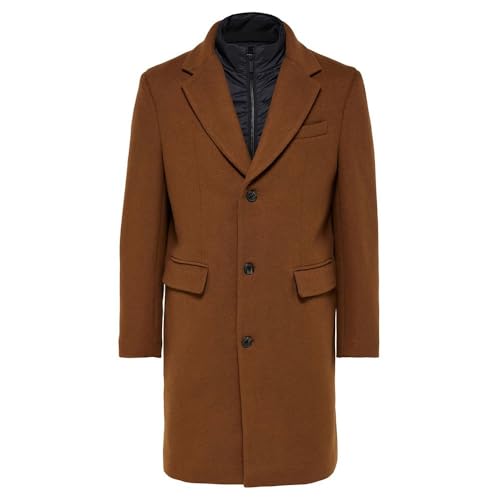 SELETED HOMME Herren SLHJOSEPH Wool Coat NOOS Langmantel, Beige, S von SELETED HOMME