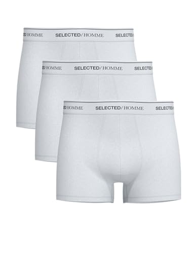 SELETED HOMME Herren SLHLIAM 3-Pack Trunk NOOS Boxershorts, White/Detail:WB1-WHITE, XXL (3er Pack) von SELETED HOMME