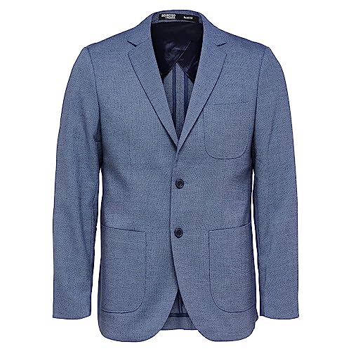 SELETED HOMME Herren SLHSLIM-Gabe Structure BLZ B NOOS Jackenblazer, Dark Sapphire, 48 von SELECTED HOMME