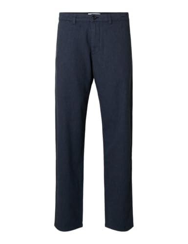 SELETED HOMME Herren SLHSLIM-Miles 175 Brushed Pants W NOOS Hose, Dark Sapphire/Detail:Structure, 30W x 34L von SELETED HOMME