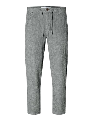 SELETED HOMME Herren Slh172-slimtape Brody Linen Pant Noos Chinohose, Sky Captain/Detail:Mixed W. Oatmeal, M EU von SELETED HOMME
