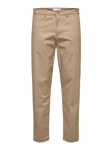 SELETED HOMME Men's SLHSLIMTAPE-New Miles 172 Flex Pants W N Chino, Greige, 36/32 von SELETED HOMME