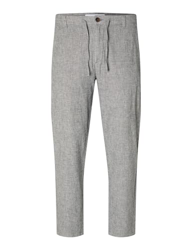 SELETED HOMME Herren Slh172-slimtape Brody Linen Pant Noos Chinohose, Sky Captain/Detail:Mixed W. Oatmeal, L EU von SELETED HOMME