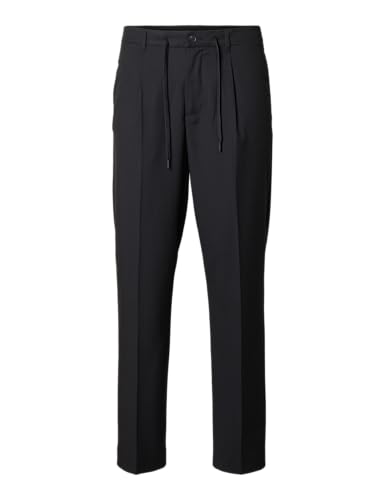 SELETED HOMME Herren Slh190-reg Tapered Leroy Pleat Pant Noos Hose, Schwarz, S EU von SELECTED HOMME