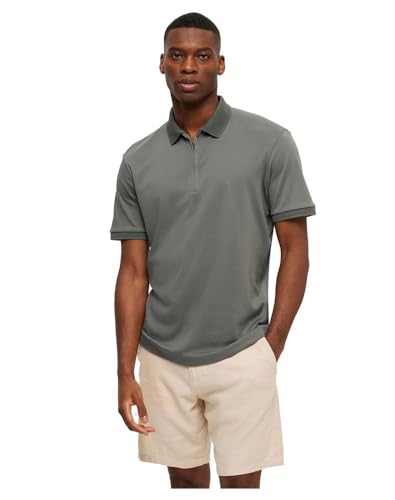 SELETED Homme Herren SLHFAVE Zip SS Polo Poloshirt, Agave Green, S von SELECTED HOMME