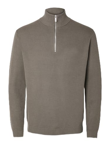 SELETED HOMME Herren SLHDANE LS Knit Structure Half Zip NOOS Pullover, Morel, XX-Large von SELETED HOMME