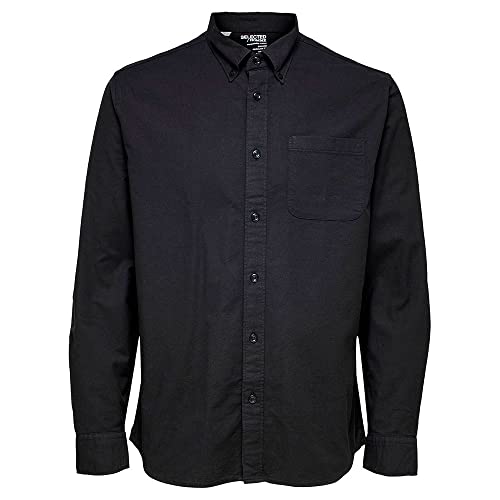 SELECTED HOMME Herren Slhregrick-ox Flex Shirt Ls W Noos, Schwarz, 3XL von SELECTED HOMME