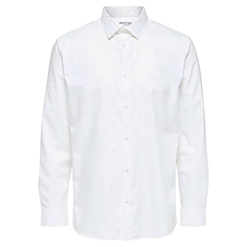 SELECTED HOMME Herren Slhslimethan Shirt Ls Classic B Noos, Bright White, XS von SELECTED HOMME