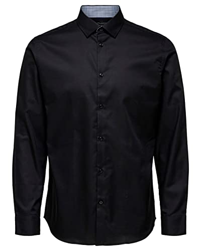 SELECTED HOMME Herren Slhslimnew-mark Shirt Ls B Noos, Schwarz, XS von SELECTED FEMME