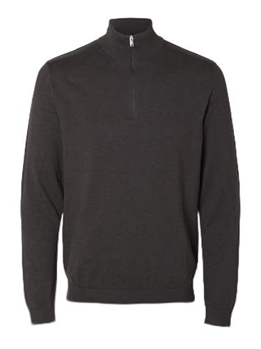 Selected Homme Herren Slhberg Half Zip Cardigan Noos Strickpullover, Chocolate Torte, S EU von SELETED HOMME