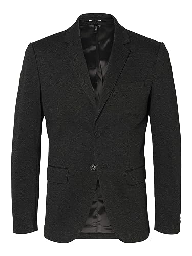 SELETED HOMME Herren SLHSLIM-AITORJERSEY D.GR BLZ Flex B NOOS Jackenblazer, Dark Grey Melange, 46 von SELETED HOMME