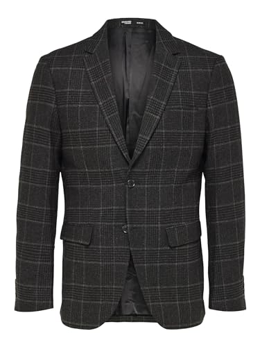 SELETED HOMME Herren SLHSLIM-ELI Check Wool BLZ B NOOS Anzugjacke, Grau, 56 von SELETED HOMME