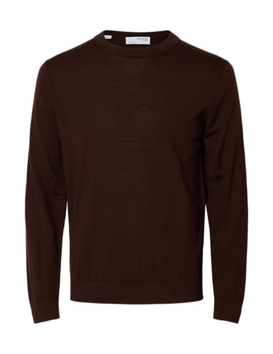 SELECTED FEMME Herren Slhtray Ls Knit Merino Crew Neck Noos, Demitasse, L EU von SELECTED FEMME