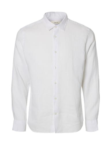 Selected Homme Herren Slhregkylian-Linen Shirt Classic Noos Langarmhemd, Weiß, M EU von SELETED HOMME