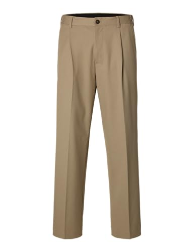 SELECTED MEN Herren Slh220-Loose Finn Flex Pants Noos, Greige, L von SELECTED MEN