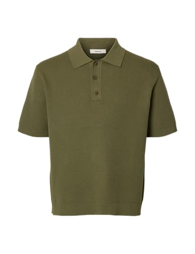 SELECTED MEN Herren Slhdane Ss Knit Relaxed Polo Noos, Deep Lichen Green, XXL SELECTED MEN Herren Slhdane Ss Knit Relaxed Polo Noos, Deep Lichen Green, XXL von SELECTED MEN