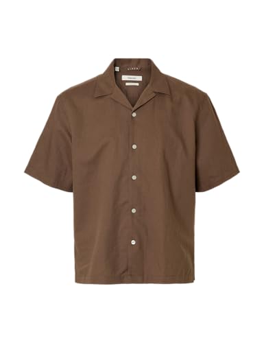 SELECTED MEN Herren Slhrlxclay Linenblend Ss Shirt Res Noos, Chocolate Chip, XXL SELECTED MEN Herren Slhrlxclay Linenblend Ss Shirt Res Noos, Chocolate Chip, XXL von SELECTED MEN