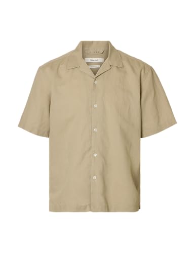 SELECTED MEN Herren Slhrlxclay Linenblend Ss Shirt Res Noos, Pure Cashmere, XXL SELECTED MEN Herren Slhrlxclay Linenblend Ss Shirt Res Noos, Pure Cashmere, XXL von SELECTED MEN