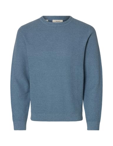 SELECTED MEN Herren Slhross Ls Knit Structure Crew Neck Noos, Blue Mirage, XXL SELECTED MEN Herren Slhross Ls Knit Structure Crew Neck Noos, Blue Mirage, XXL von SELECTED MEN