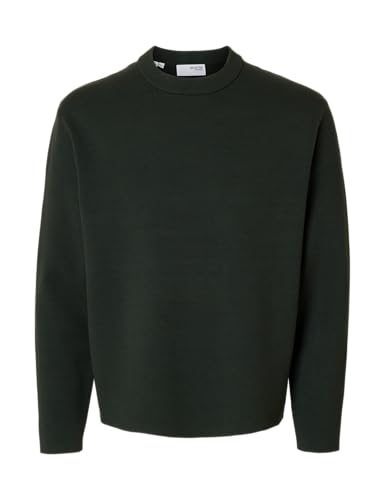 SELECTED MEN Herren Slhteller Fn Relaxed Crew Neck Noos, Deep Forest, XX-Large von SELECTED MEN