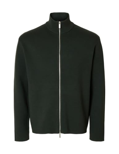 SELECTED MEN Herren Slhteller Fn Relaxed Zip Cardigan Noos, Deep Forest, XXL von SELECTED MEN