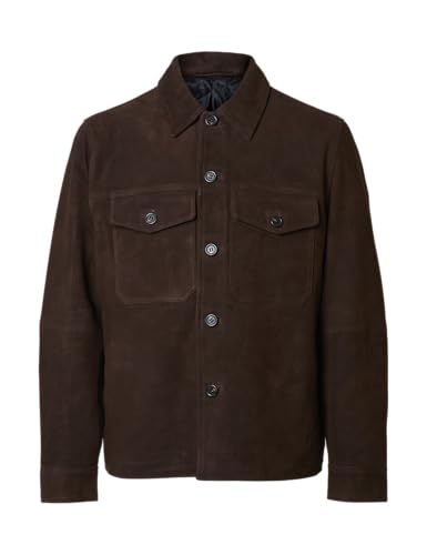 SELECTED MEN Herren Slhthom Suede Overshirt Noos, Demitasse, x_l von SELECTED MEN