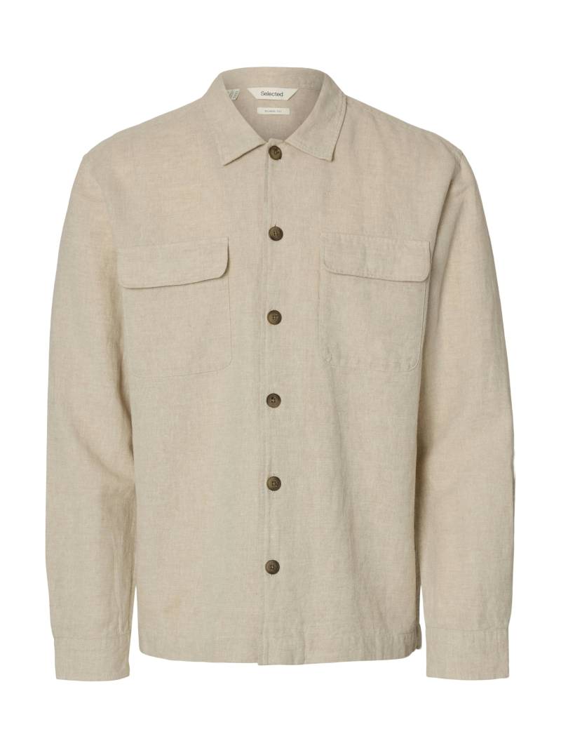 SELECTED MEN - SLH-LEROY LINEN BLEND OVERSHIRT LS NOOS pure cashmere - Gr. - XL von SELECTED MEN